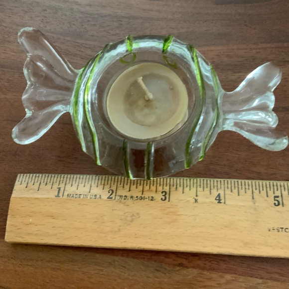 5 Partylite Jollyville Glass Tea Light Candle Holders Wrapped Candy Style/Drizzl - Picture 5 of 6